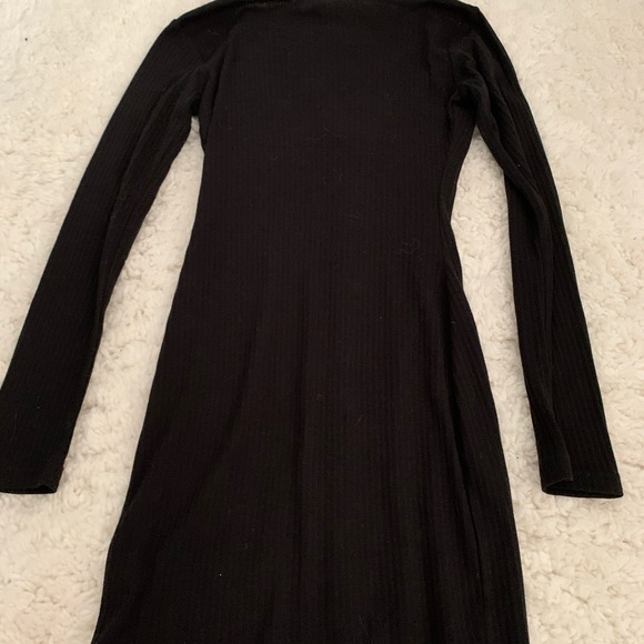 Black buttoned loose mini dress - Picture 3 of 3